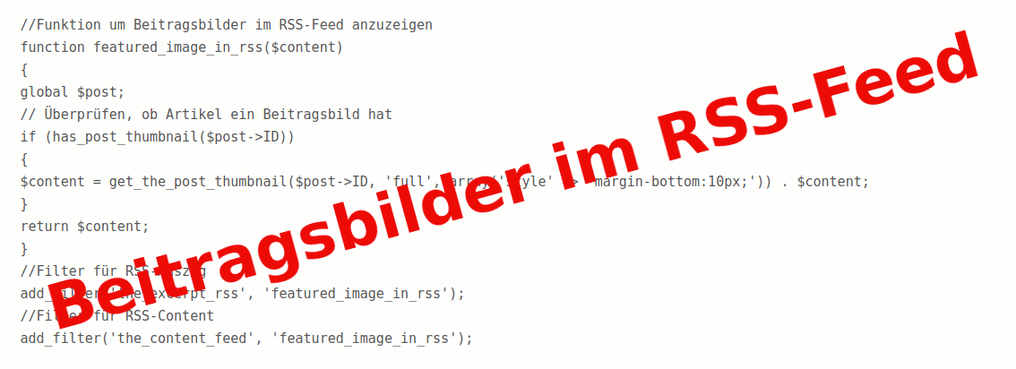 WordPress Beitragsbilder im RSS-Feed anzeigen